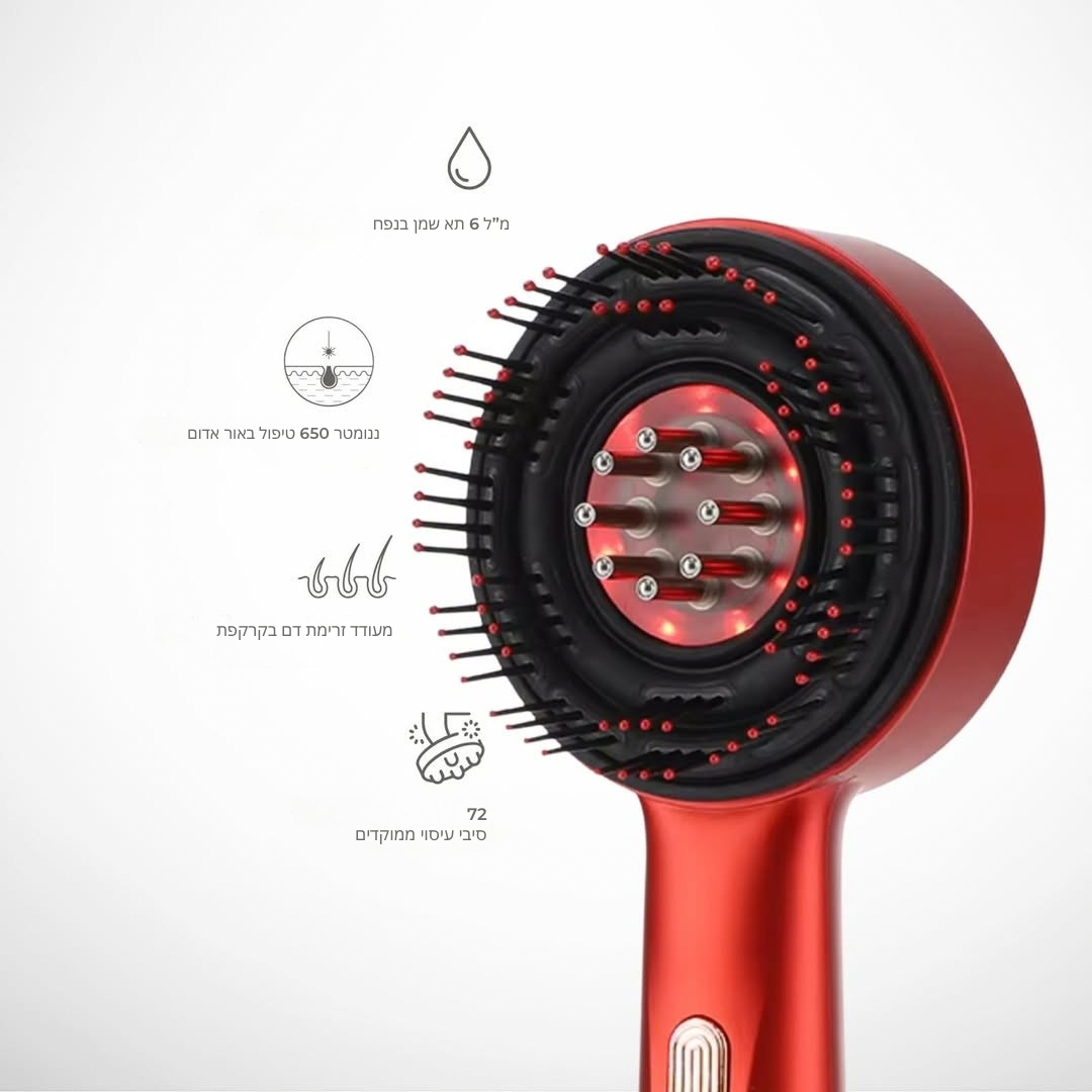 מברשת חשמלית לסירוק ועיסוי הקרקפת