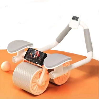 גלגל אימון לשרירי הבטן כולל מעמד לפלאפון וסטופר