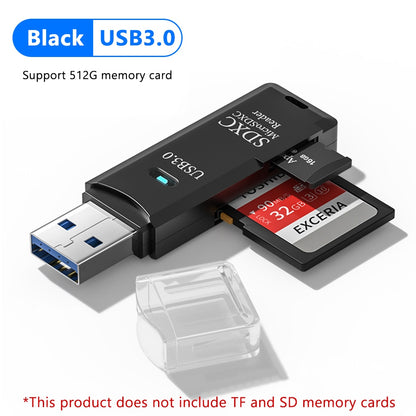 יו.אס.בי קורא כרטיסים 2 IN 1 USB 3.0 Micro SD TF Card