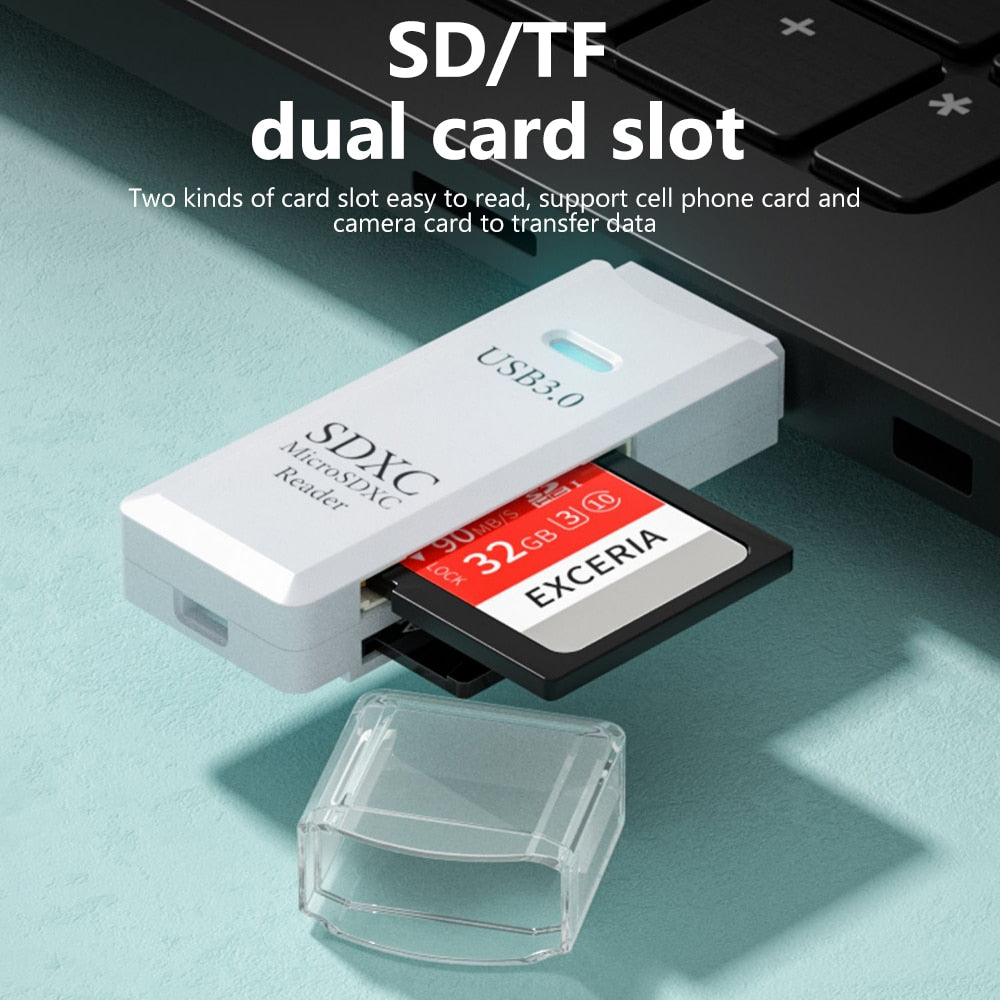 יו.אס.בי קורא כרטיסים 2 IN 1 USB 3.0 Micro SD TF Card