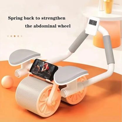 גלגל אימון לשרירי הבטן כולל מעמד לפלאפון וסטופר
